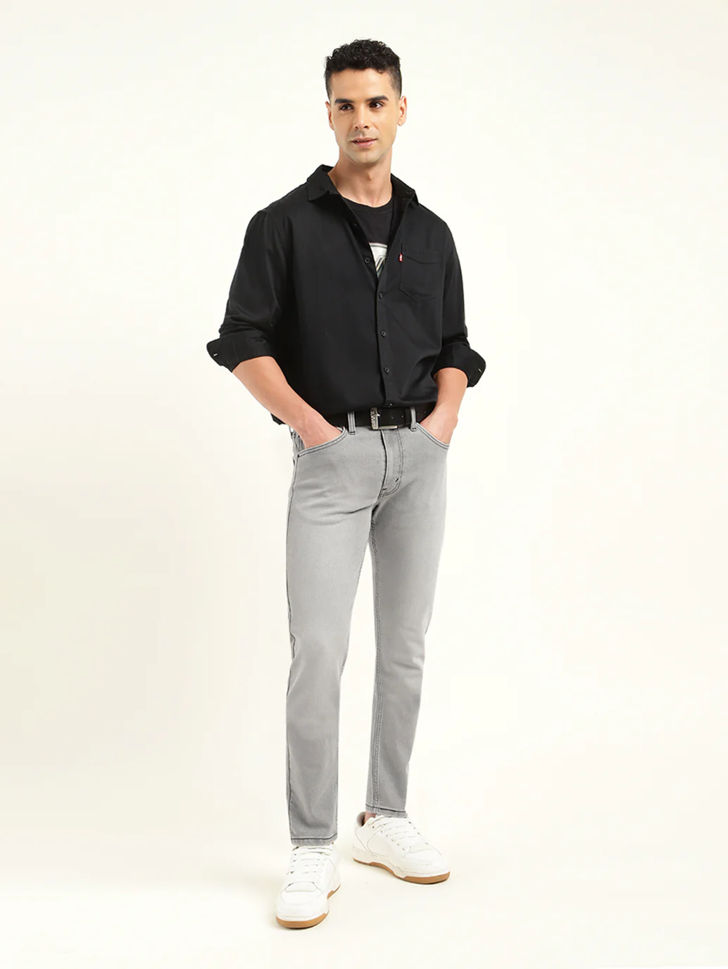 Men's 512 Grey Slim Tapered Fit Mid Rise Jeans - Image 6