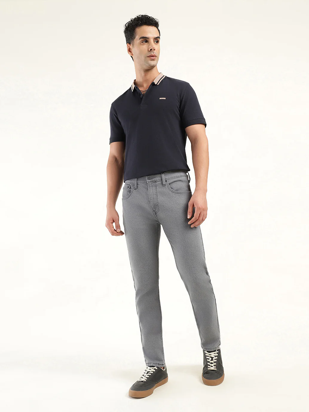 Men's 512 Charcoal Grey Slim Tapered Fit Mid Rise Jeans