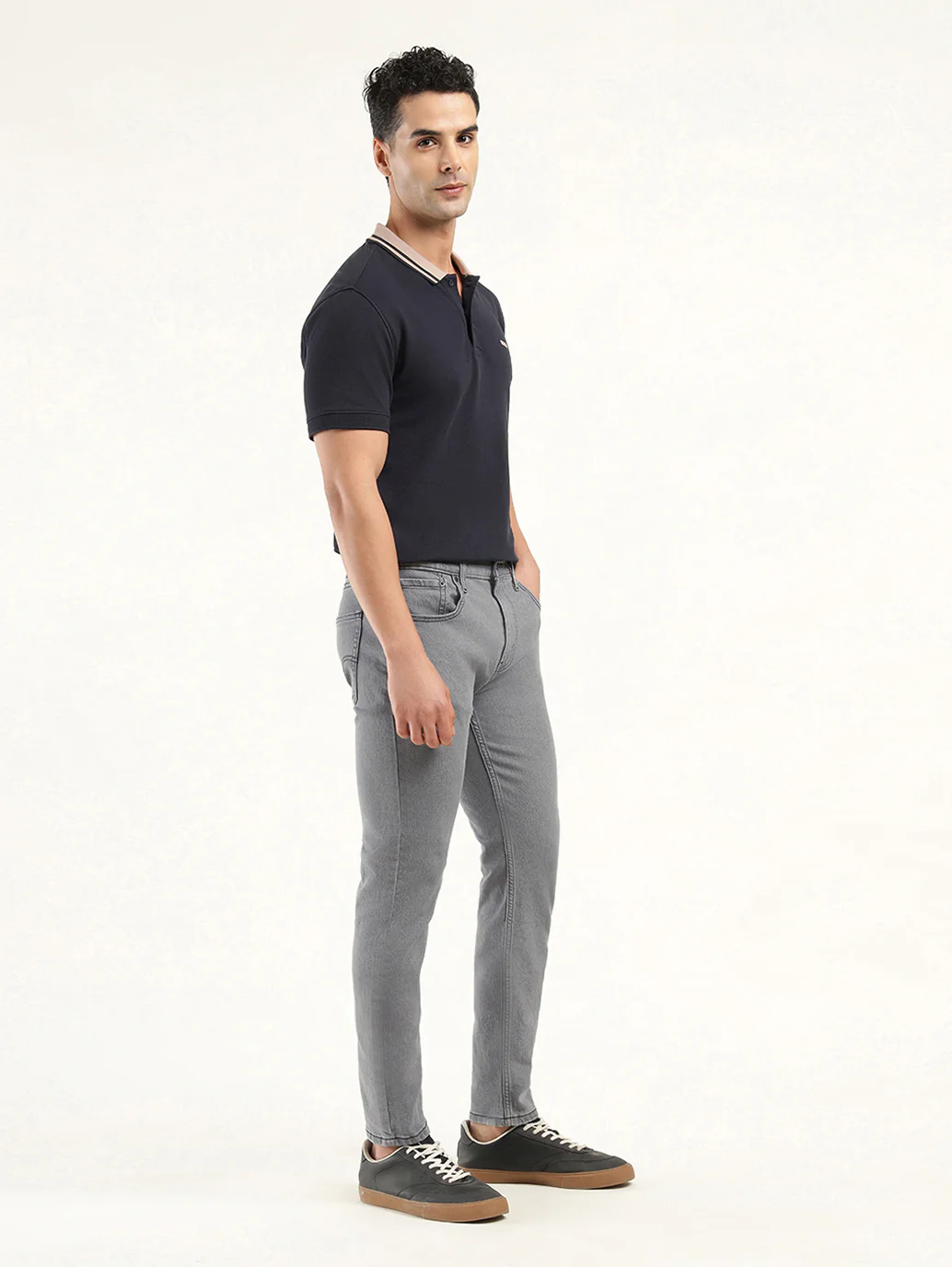 Men's 512 Charcoal Grey Slim Tapered Fit Mid Rise Jeans - Image 6