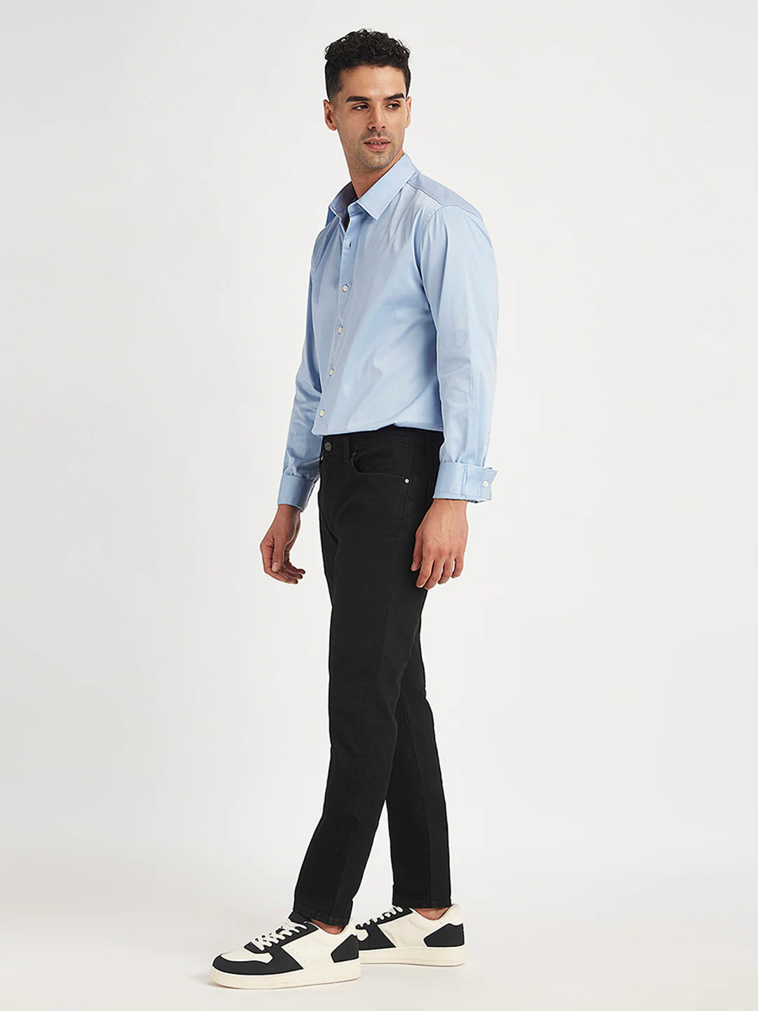 Men's Redloop 512 Black Slim Tapered Fit Mid Rise Jeans - Image 3