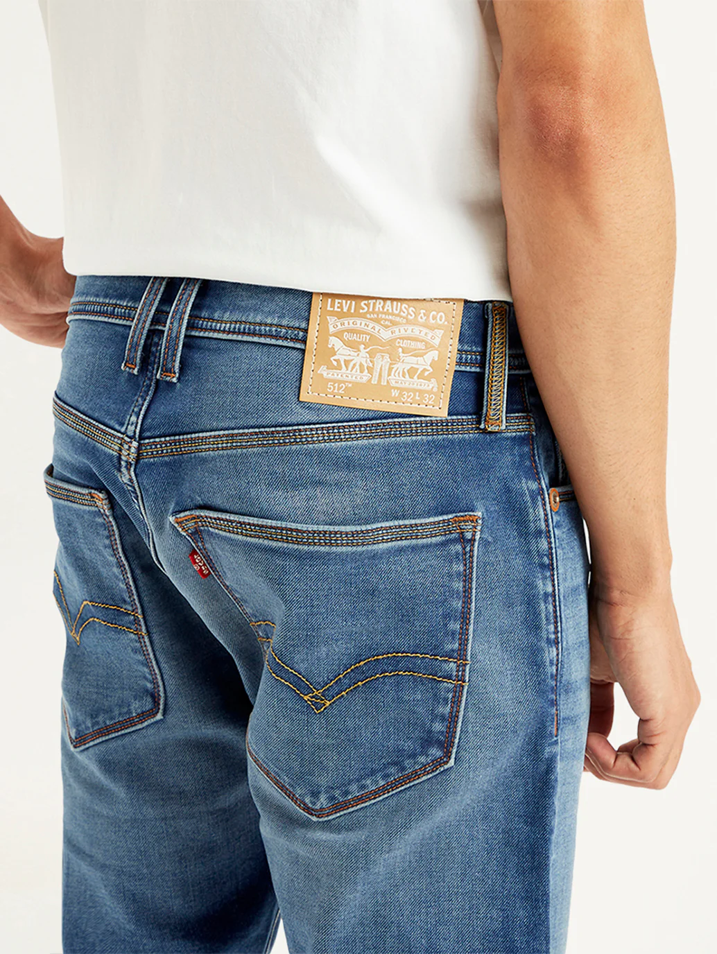Men's 512 Blue Slim Tapered Fit Mid Rise Jeans - Image 5