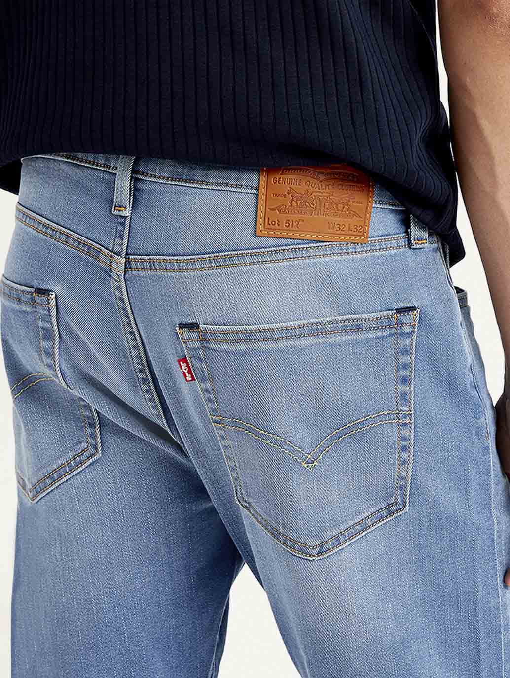 Men's 512 Blue Slim Tapered Fit Mid Rise Jeans - Image 6