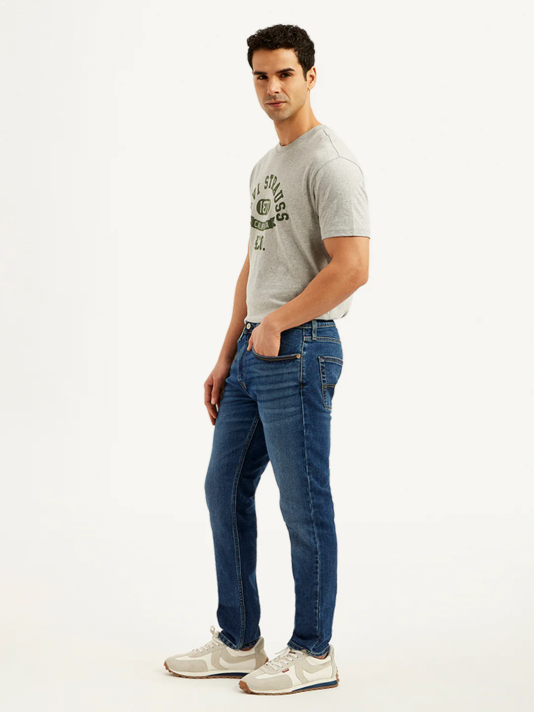 Men's 512 Blue Slim Tapered Fit Mid Rise Jeans - Image 5