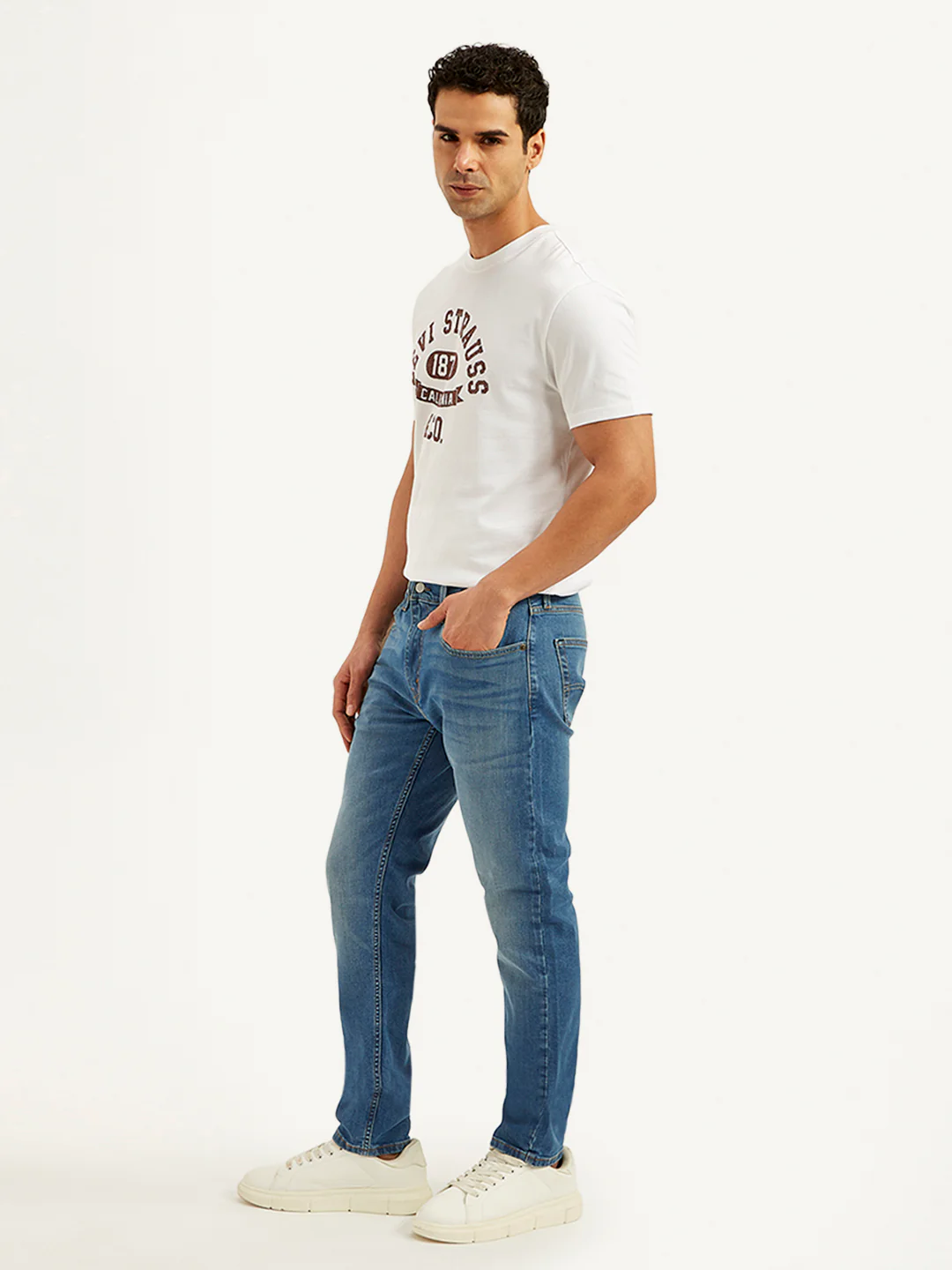 Men's 512 Blue Slim Tapered Fit Mid Rise Jeans - Image 5