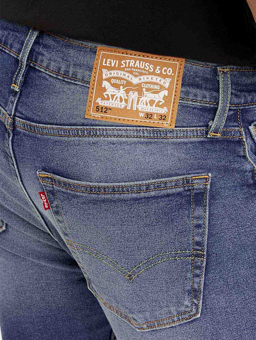 Men's 512 Blue Slim Tapered Fit Mid Rise Jeans - Image 3