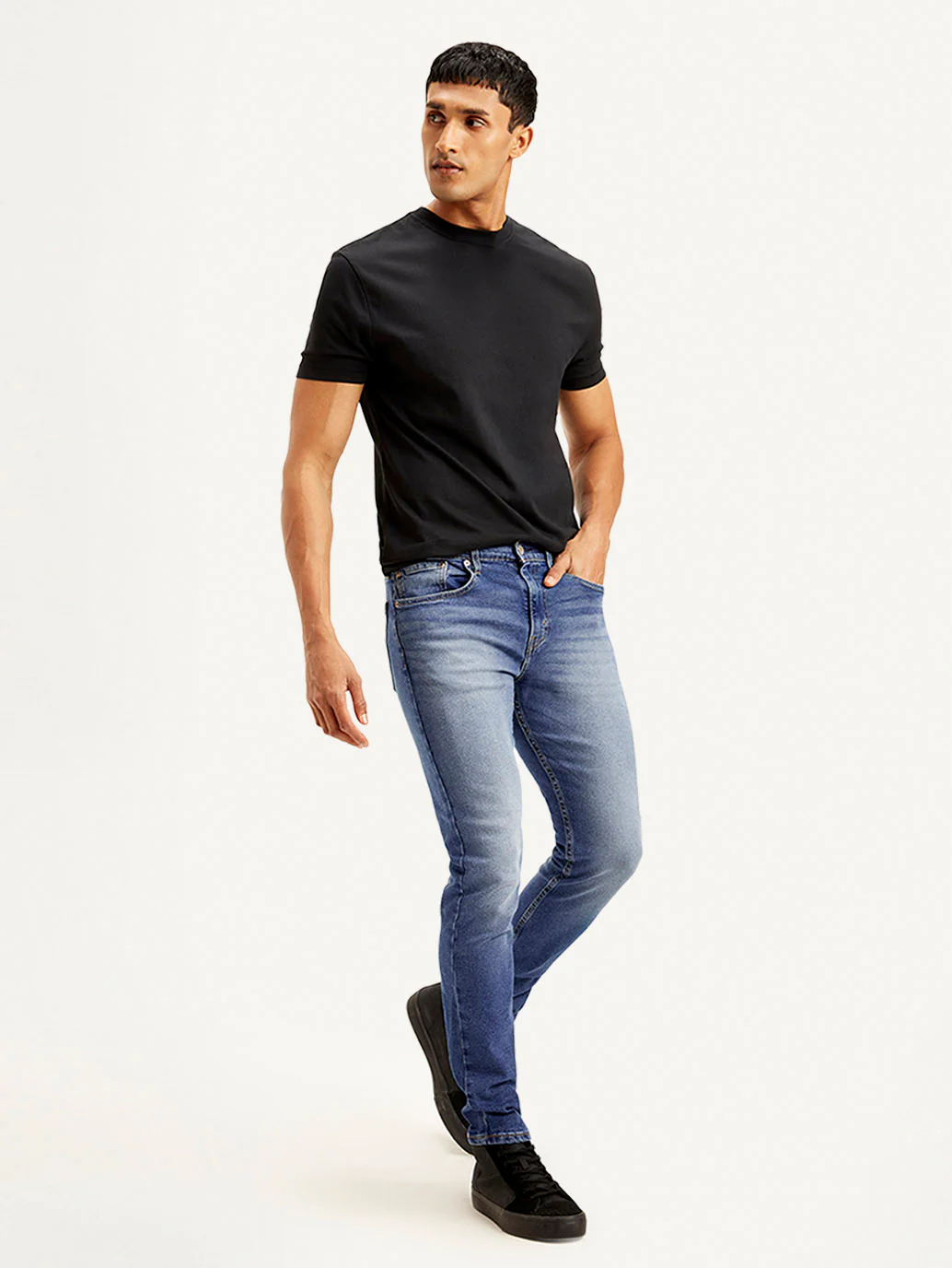 Men's 512 Blue Slim Tapered Fit Mid Rise Jeans - Image 5