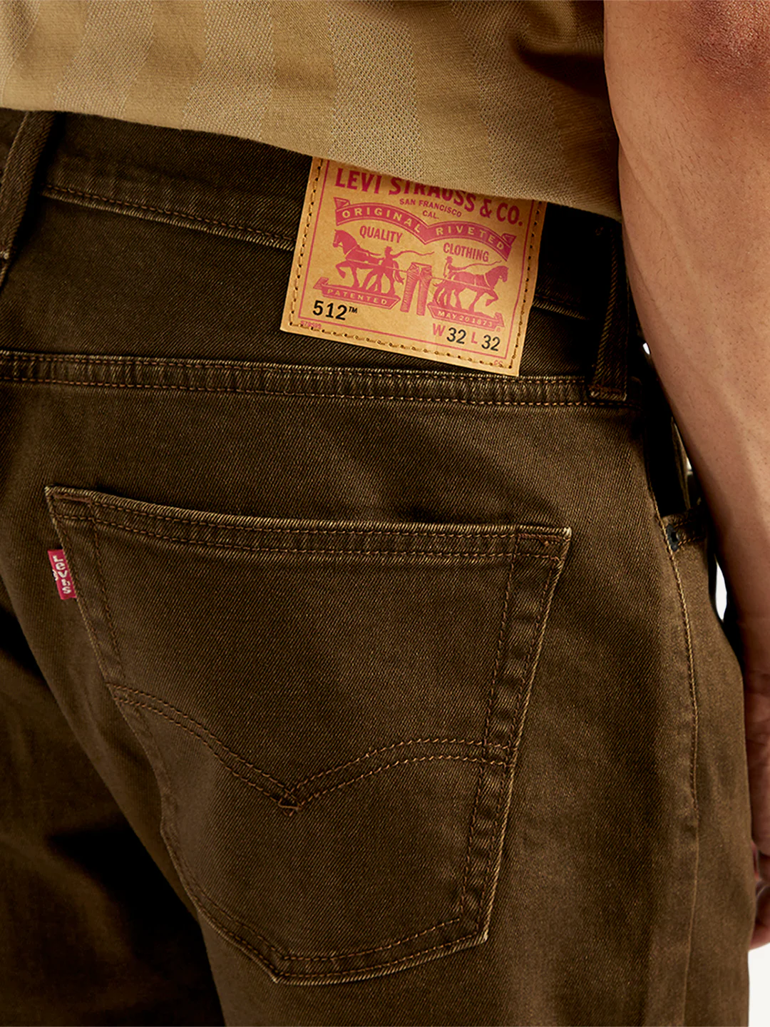 Men's 512 Brown Slim Tapered Fit Mid Rise Jeans - Image 6