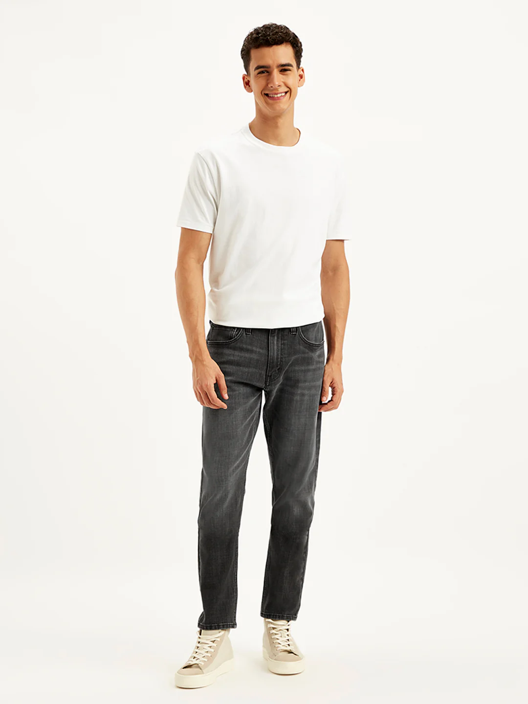 Men's 512 Charcoal Grey Slim Tapered Fit Mid Rise Jeans