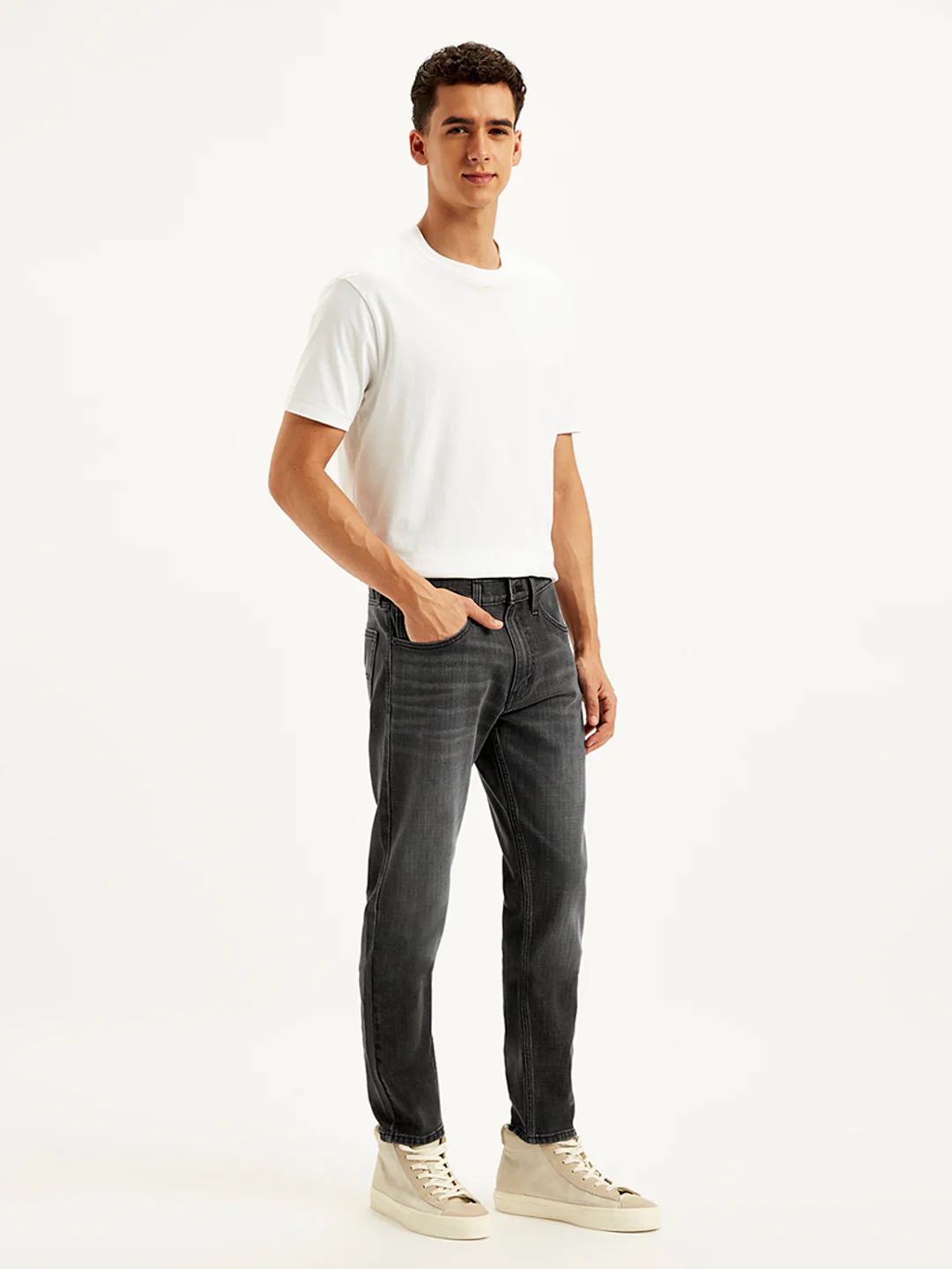 Men's 512 Charcoal Grey Slim Tapered Fit Mid Rise Jeans - Image 3