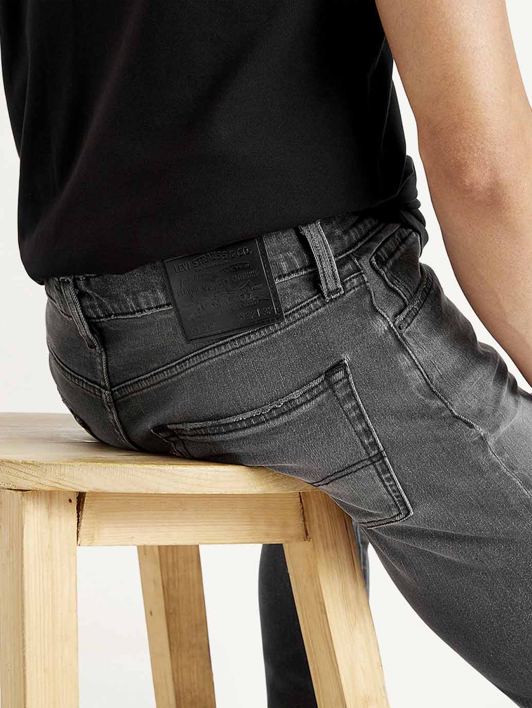 Men's 512 Charcoal Grey Slim Tapered Fit Mid Rise Jeans - Image 6