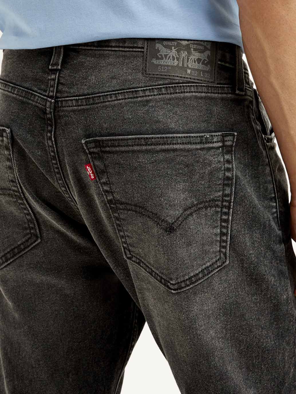 Men's 512 Charcoal Grey Slim Tapered Fit Mid Rise Jeans - Image 5
