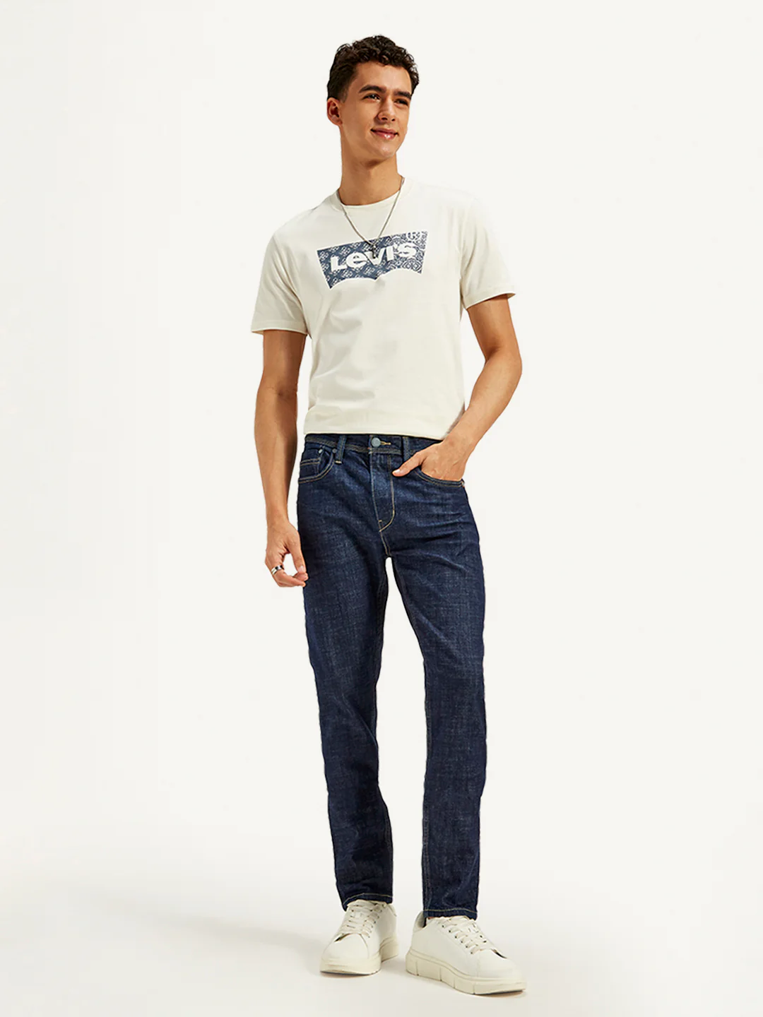 Men's 512 Dark Blue Slim Tapered Fit Mid Rise Jeans