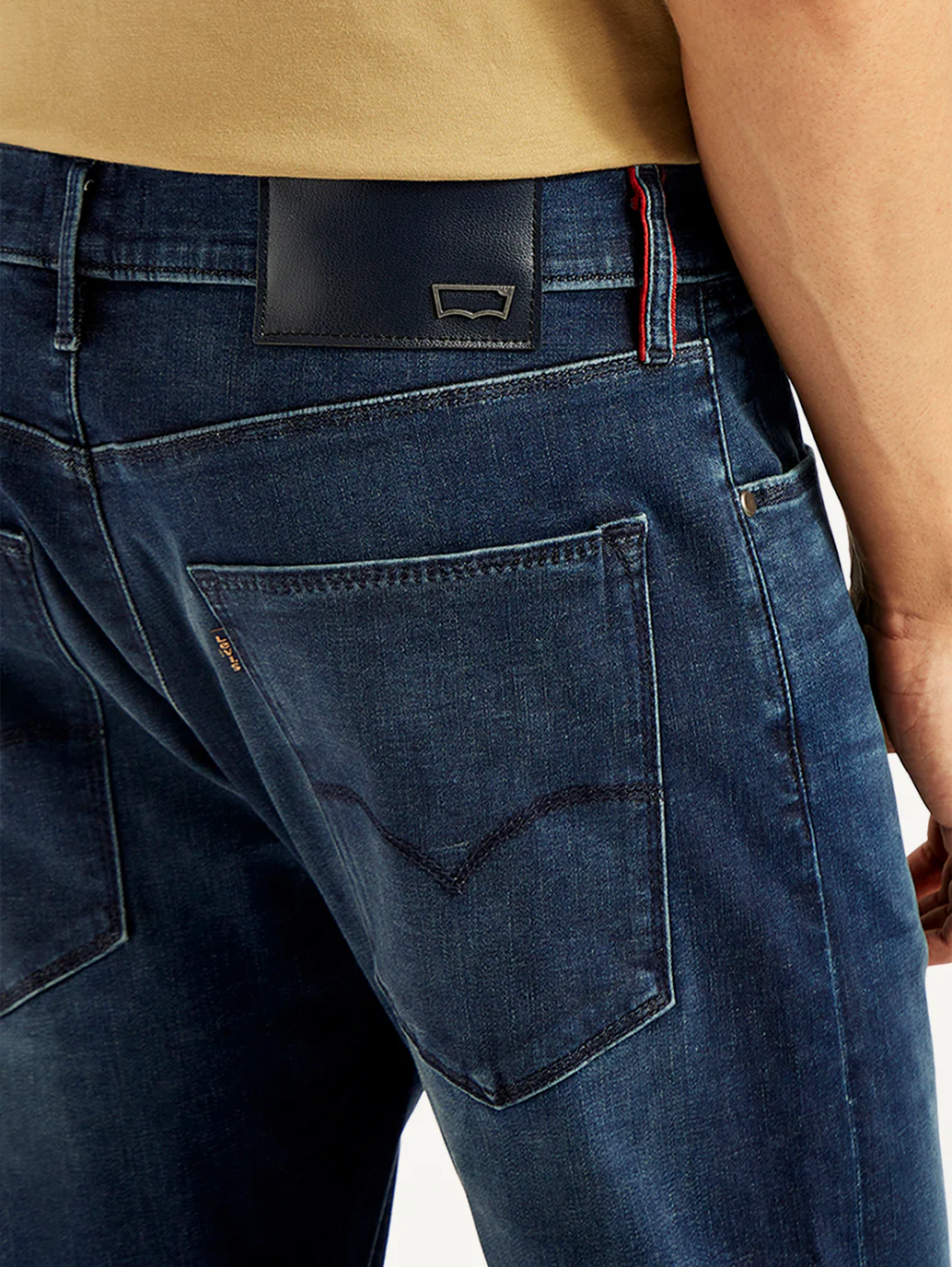 Men's Redloop 512 Dark Blue Slim Tapered Fit Mid Rise Jeans - Image 6