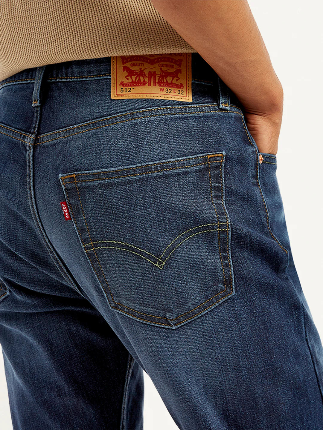 Men's 512 Blue Slim Tapered Fit Mid Rise Jeans - Image 6