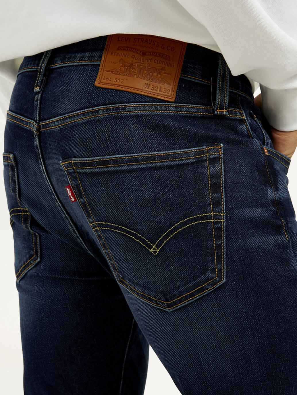 Men's 512 Blue Slim Tapered Fit Mid Rise Jeans - Image 6