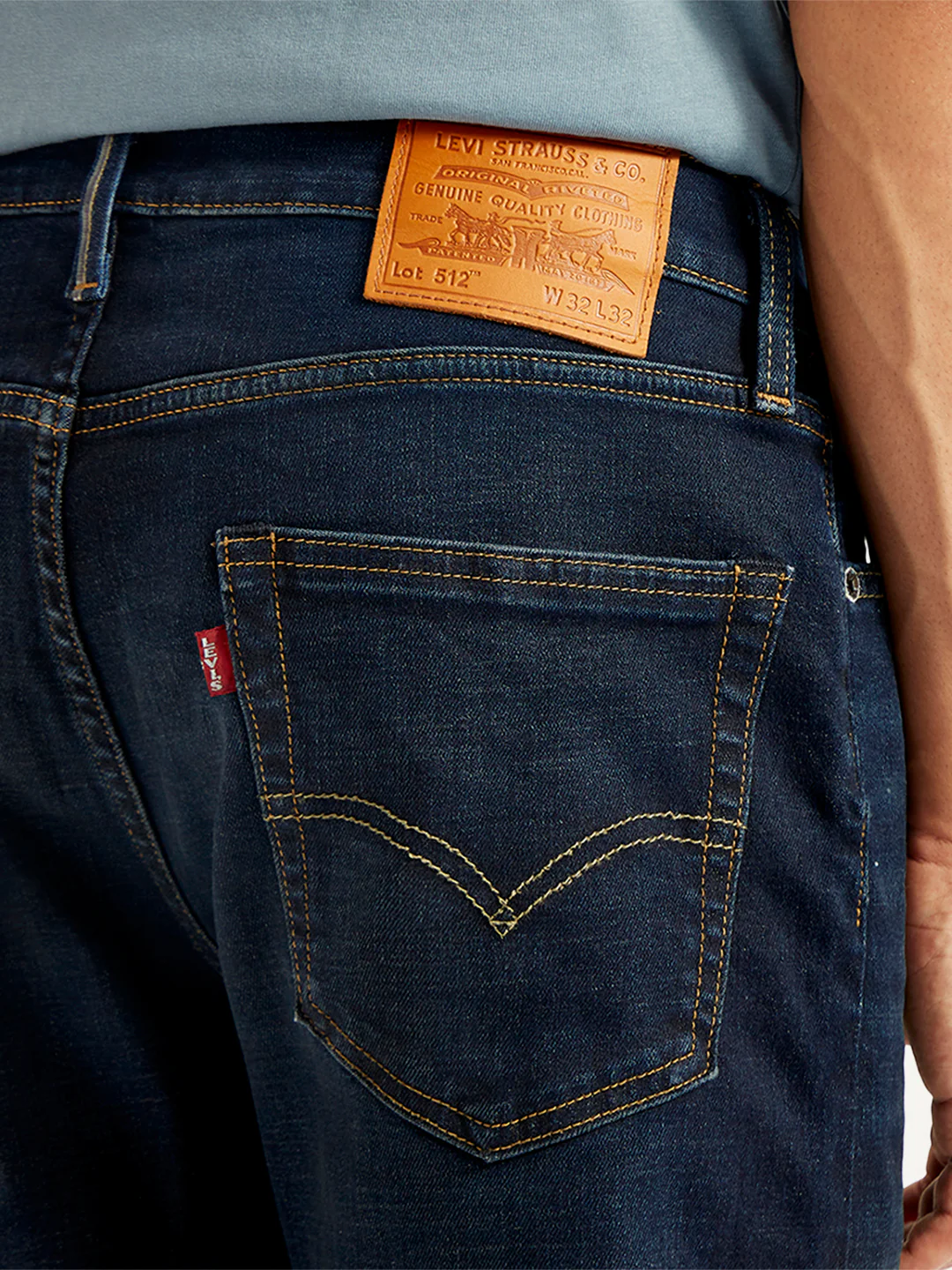 Men's 512 Blue Slim Tapered Fit Mid Rise Jeans - Image 6