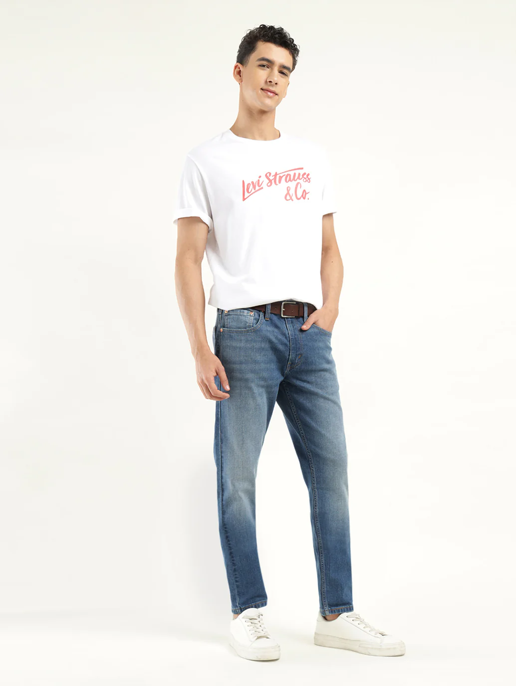 Men's 512 Dark Blue Slim Tapered Fit Mid Rise Jeans