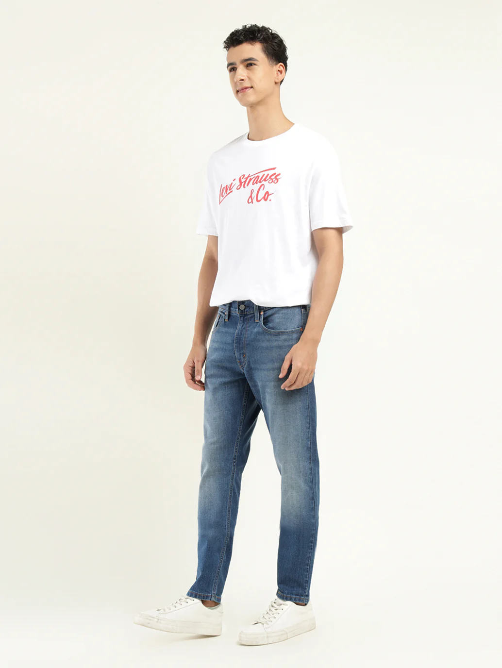 Men's 512 Dark Blue Slim Tapered Fit Mid Rise Jeans - Image 5