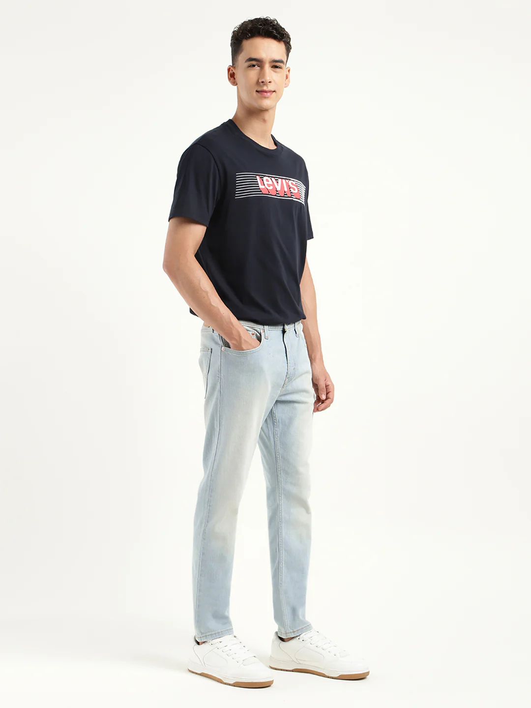 Men's 512 Blue Slim Tapered Fit Mid Rise Jeans - Image 6