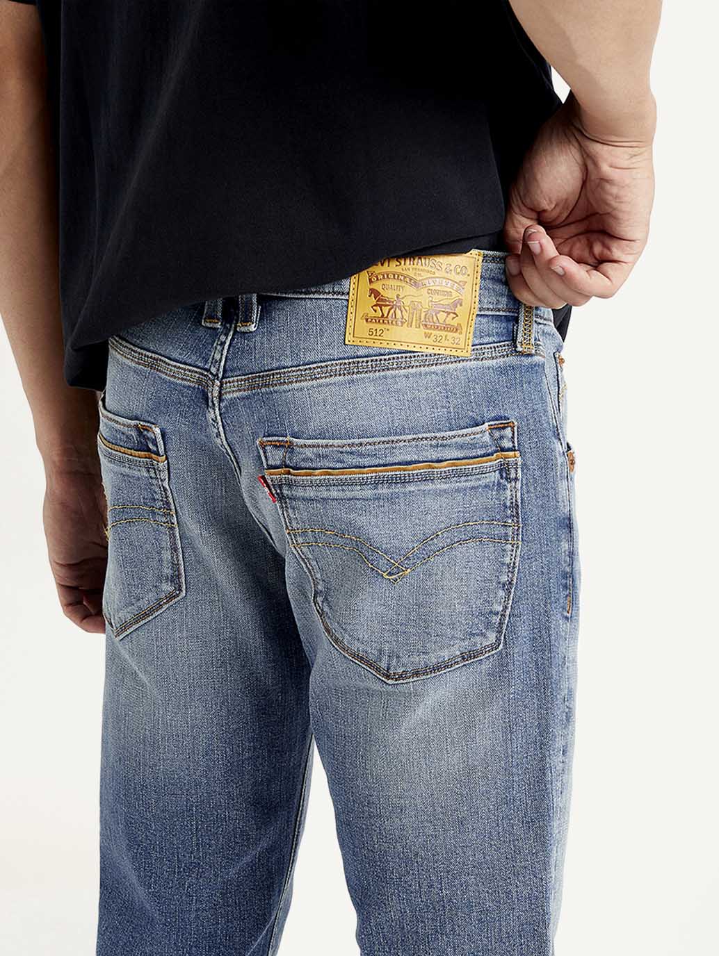 Men's 512 Light Blue Slim Tapered Fit Mid Rise Jeans - Image 6