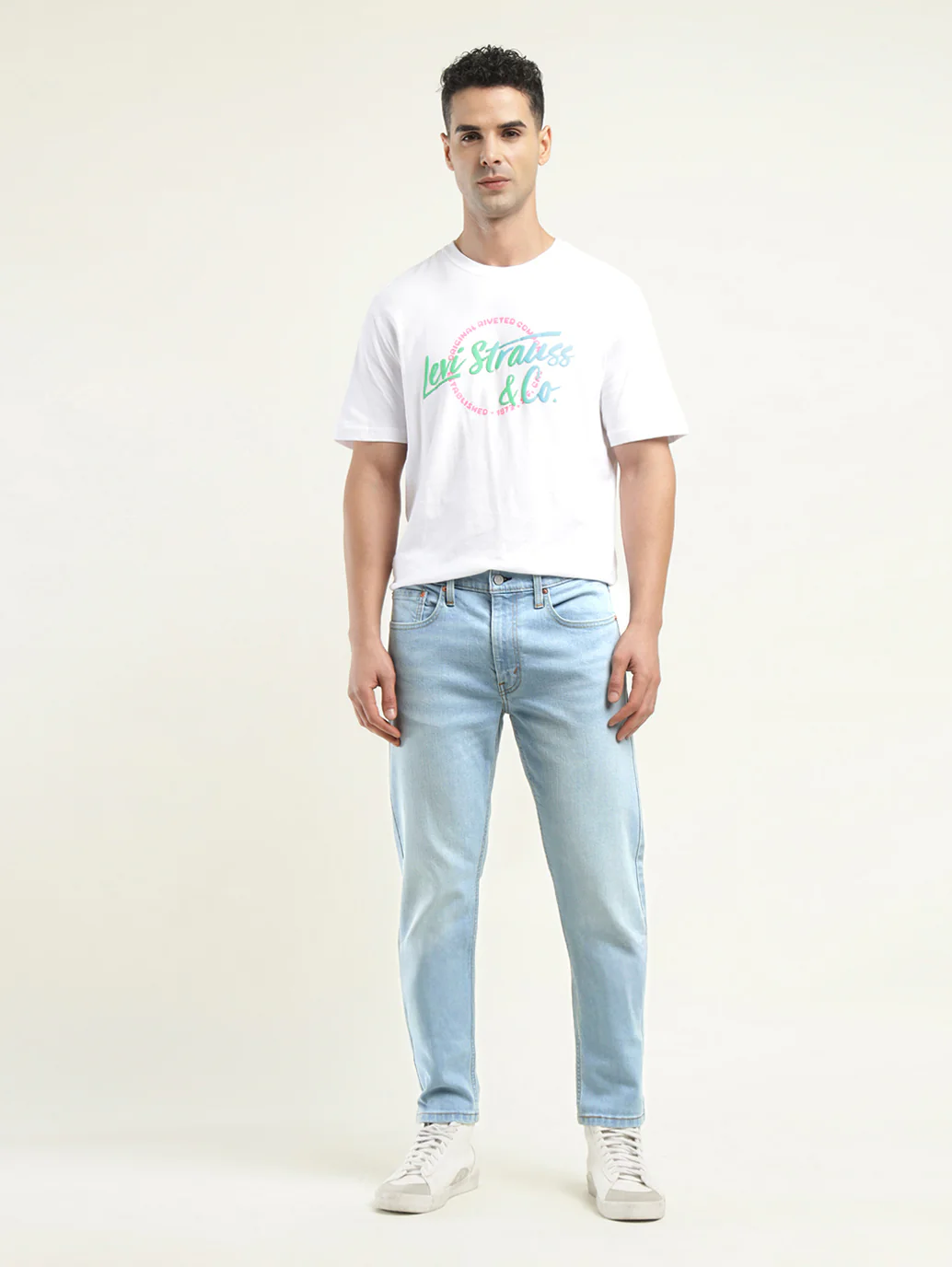 Men's 512 Light Blue Slim Tapered Fit Mid Rise Jeans - Image 2