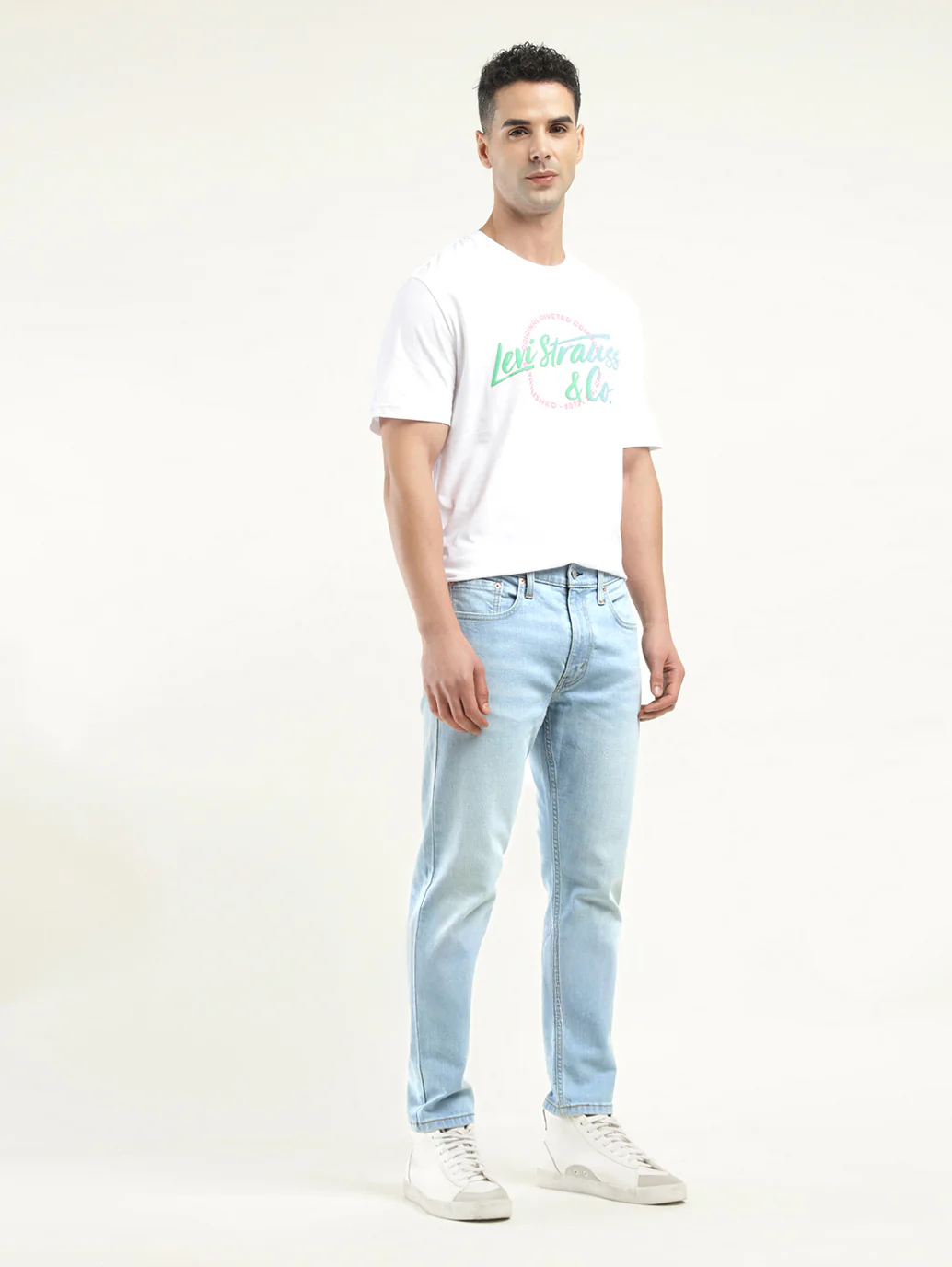 Men's 512 Light Blue Slim Tapered Fit Mid Rise Jeans - Image 6