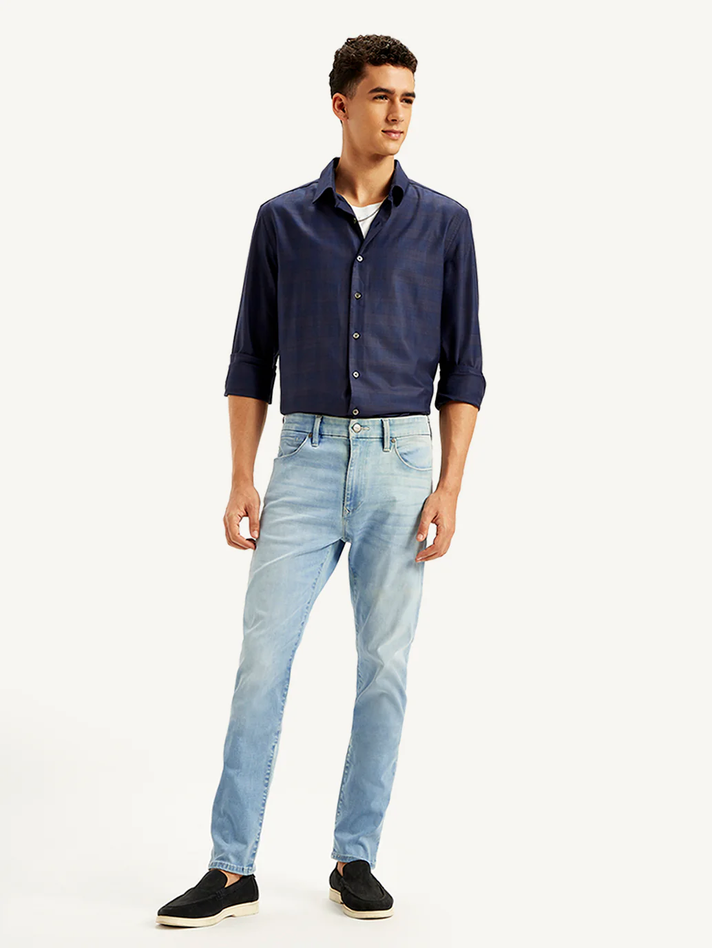 Men's Redloop 512 Light Blue Slim Tapered Fit Mid Rise Jeans - Image 2