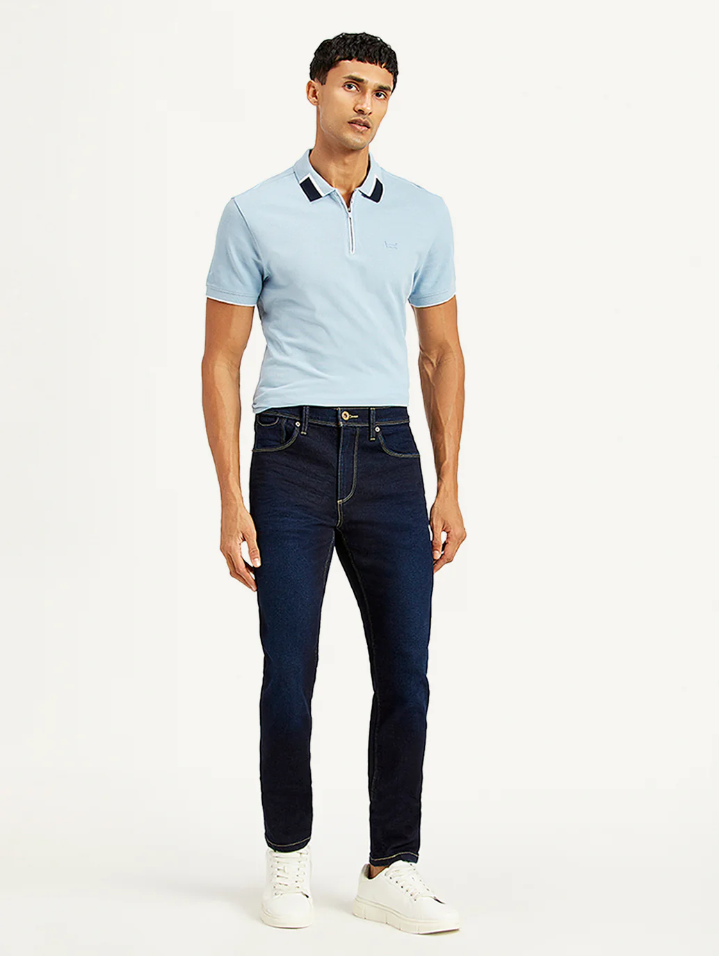 Men's 512 Navy Blue Slim Tapered Fit Mid Rise Jeans - Image 2