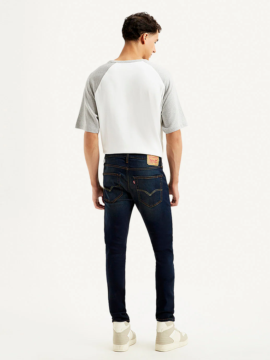 Men's Navy Blue Skinny Tapered Fit Mid Rise Jeans - Image 4