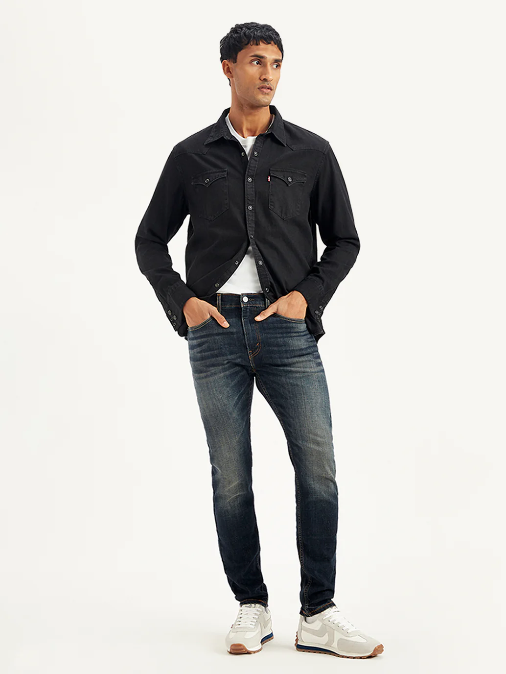 Men's 512 Navy Blue Slim Tapered Fit Mid Rise Jeans
