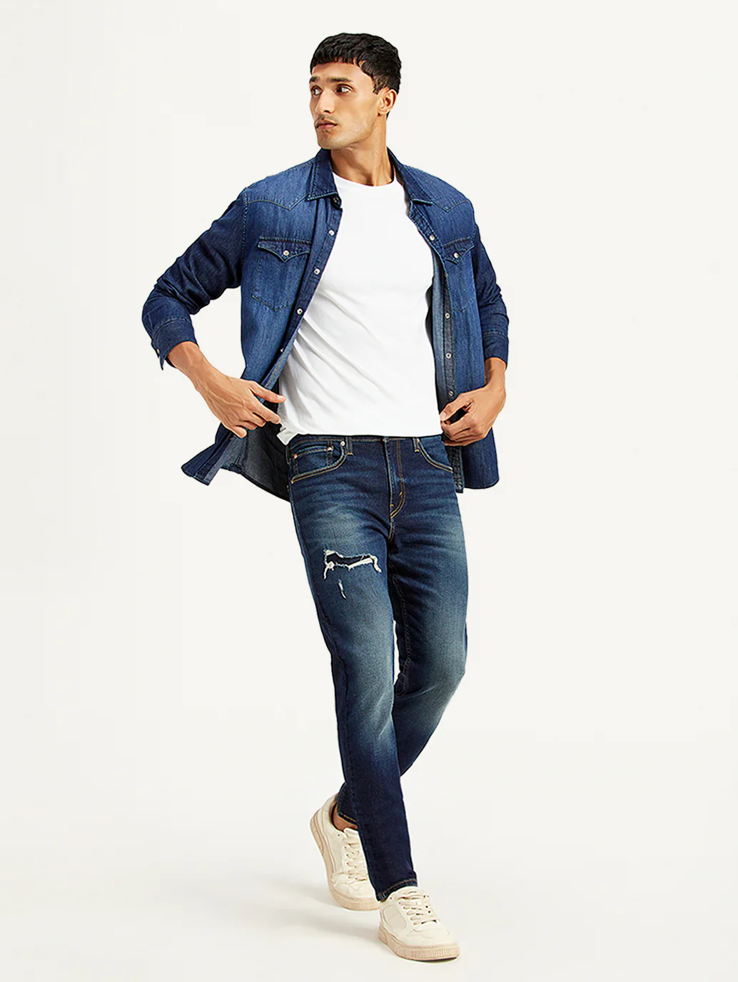 Men's 512 Navy Blue Slim Tapered Fit Mid Rise Jeans