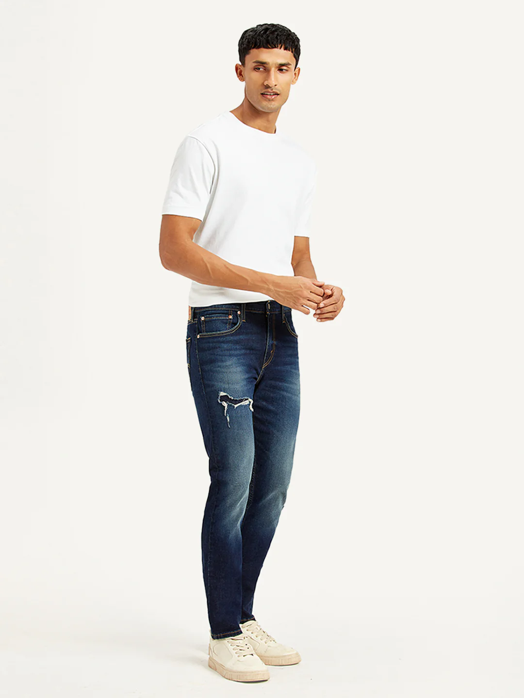Men's 512 Navy Blue Slim Tapered Fit Mid Rise Jeans - Image 6