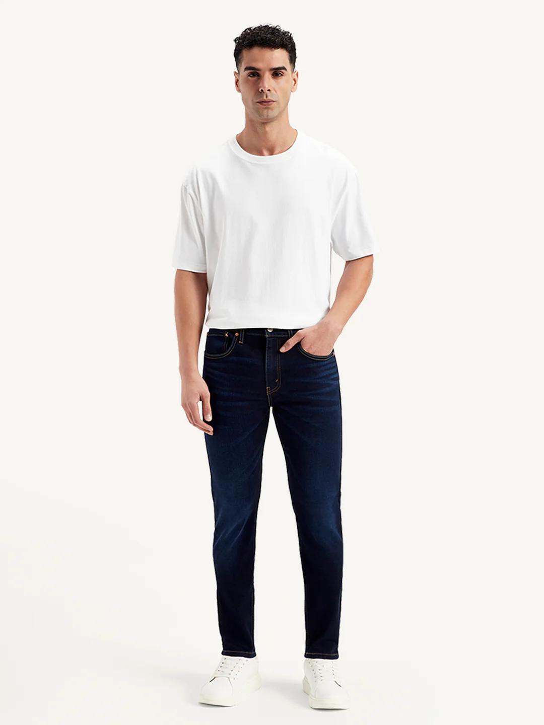 Men's 511 Navy Blue Slim Fit Mid Rise Jeans - Image 2