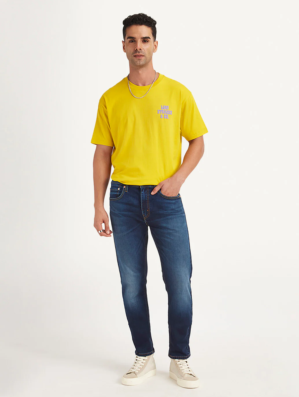 Men's 512 Navy Blue Slim Tapered Fit Mid Rise Jeans - Image 3