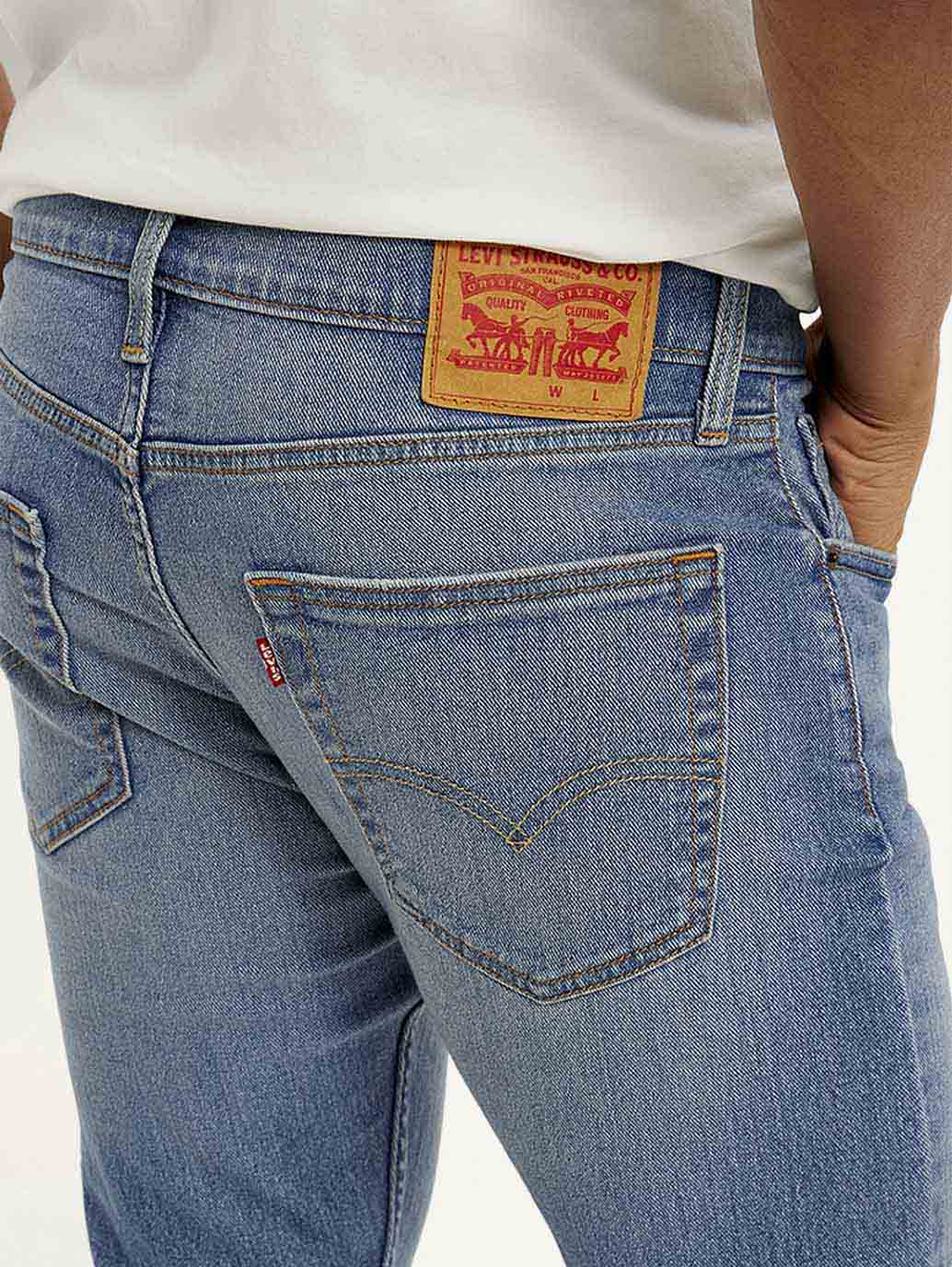 Men's 512 Navy Blue Slim Tapered Fit Mid Rise Jeans - Image 5