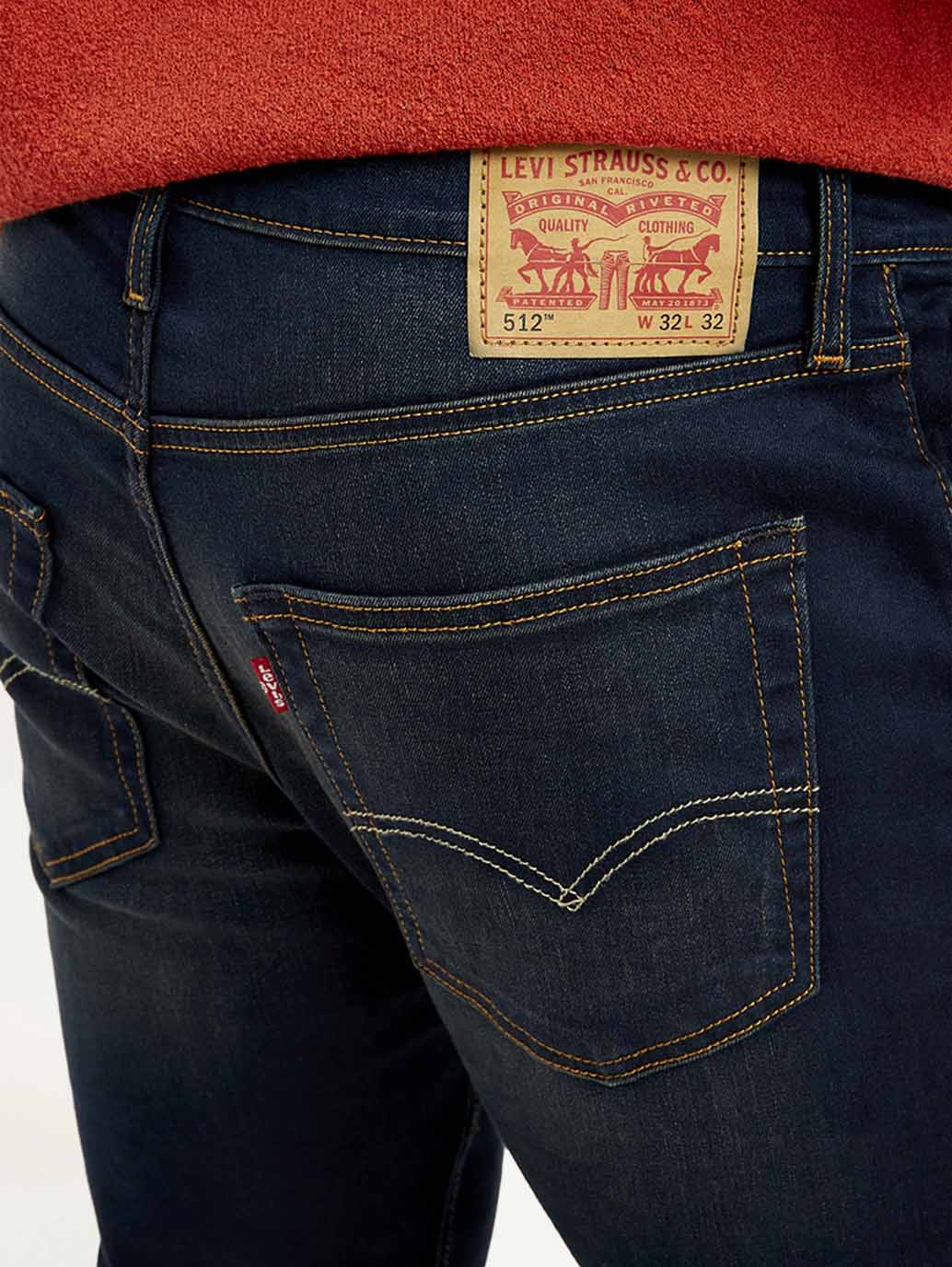 Men's 512 Navy Blue Slim Tapered Fit Mid Rise Jeans - Image 5