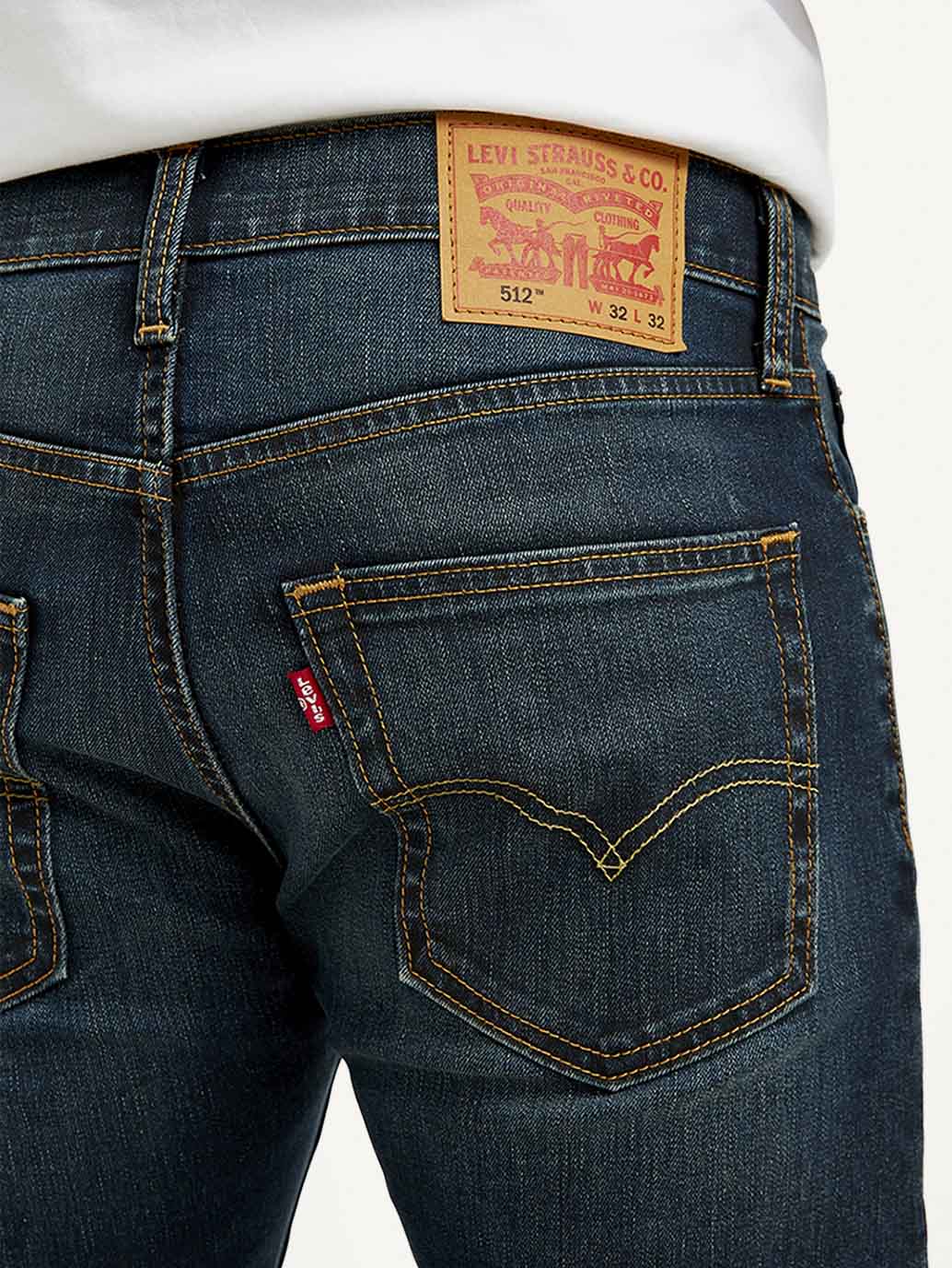 Men's 512 Navy Blue Slim Tapered Fit Mid Rise Jeans - Image 3