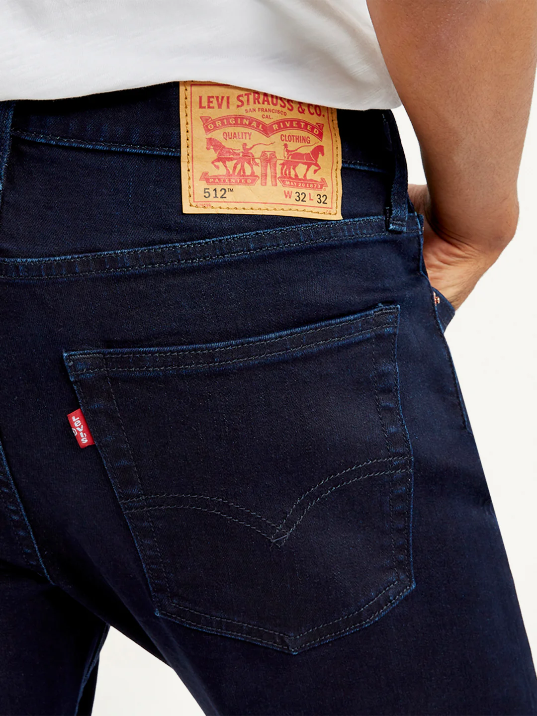 Men's 512 Navy Blue Slim Tapered Fit Mid Rise Jeans - Image 6