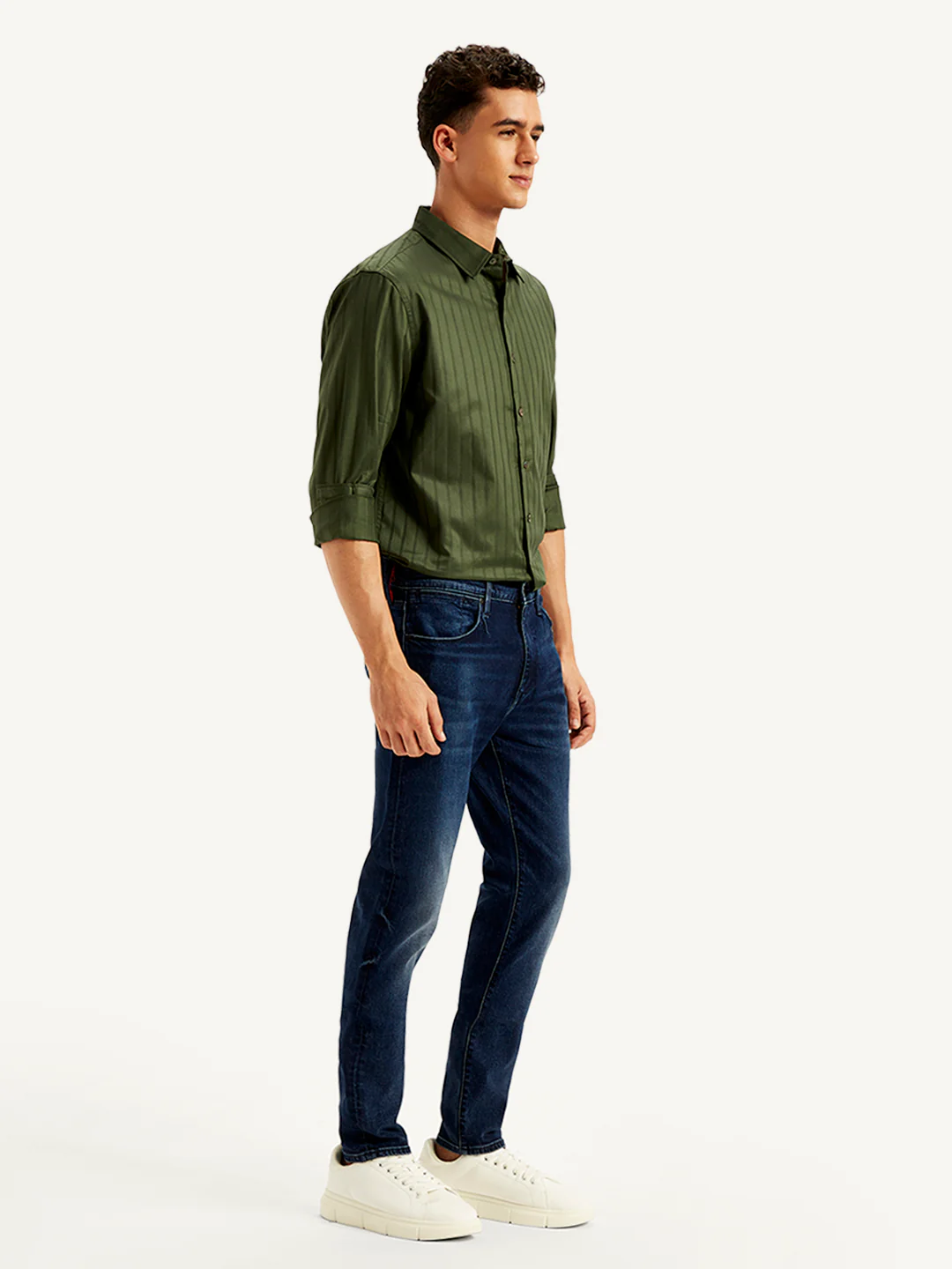 Men's Redloop 512 Navy Blue Slim Tapered Fit Mid Rise Jeans - Image 3