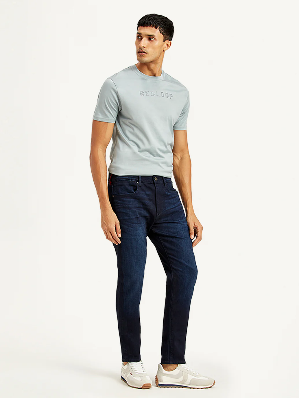 Men's Redloop 512 Navy Blue Slim Tapered Fit Mid Rise Jeans - Image 6