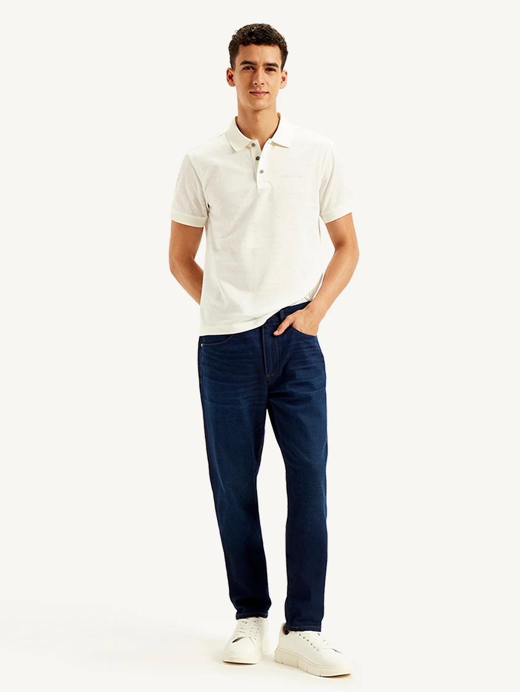 Men's Redloop 512 Navy Blue Slim Tapered Fit Mid Rise Jeans