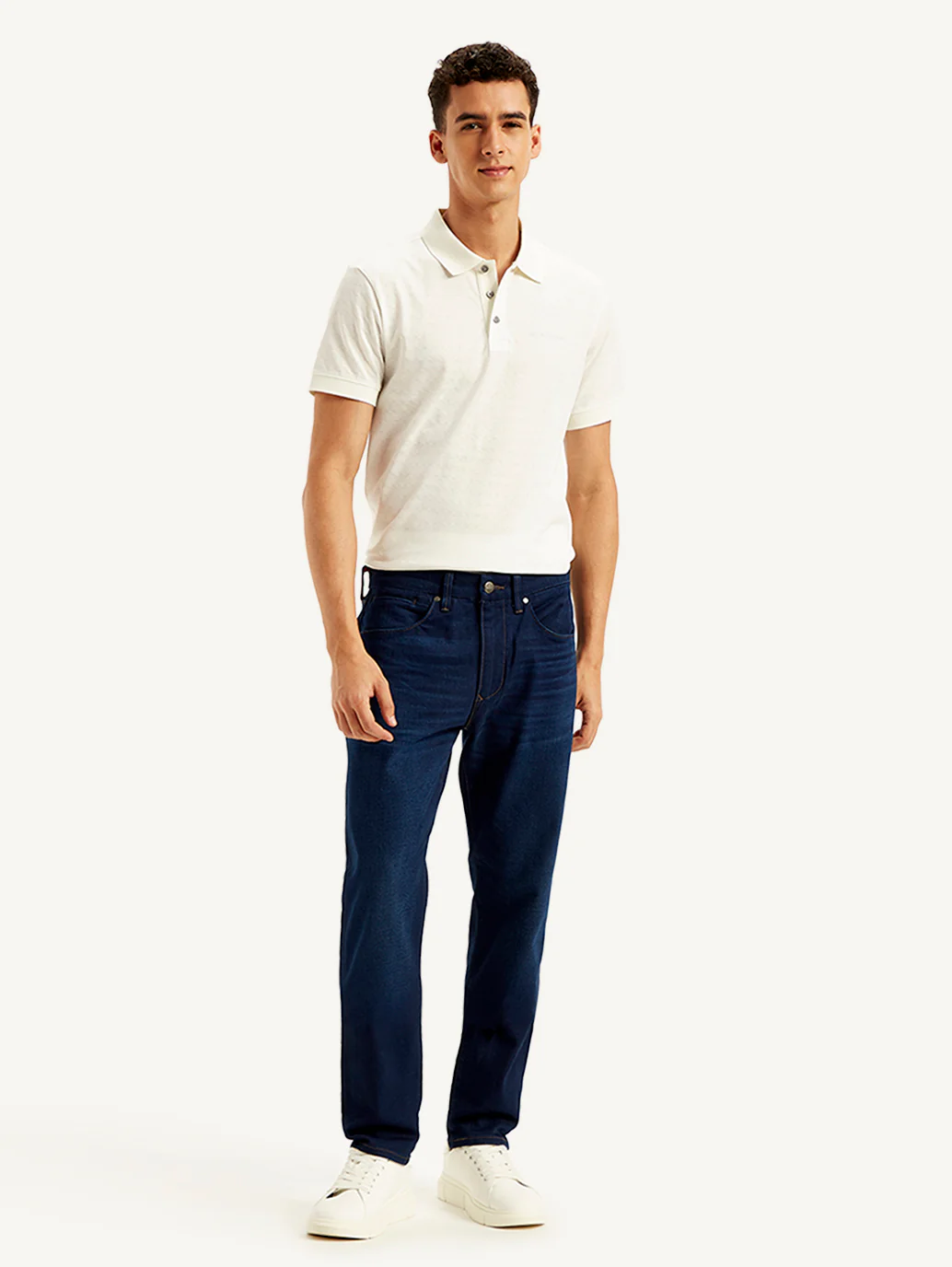 Men's Redloop 512 Navy Blue Slim Tapered Fit Mid Rise Jeans - Image 2