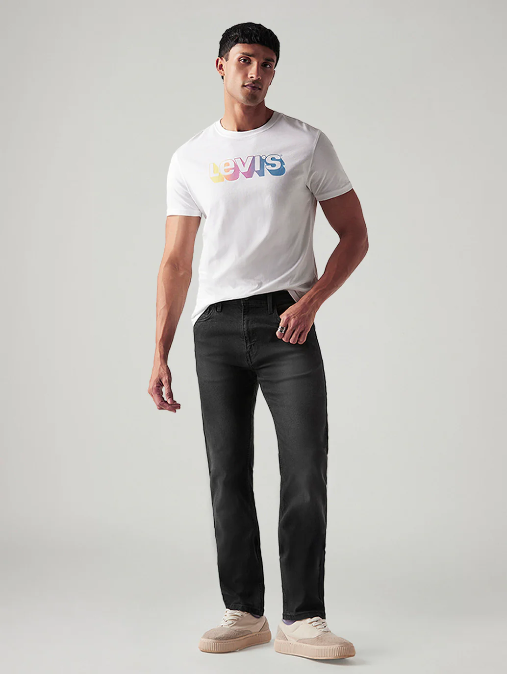 Men's 513 Black Slim Straight Fit Mid Rise Jeans