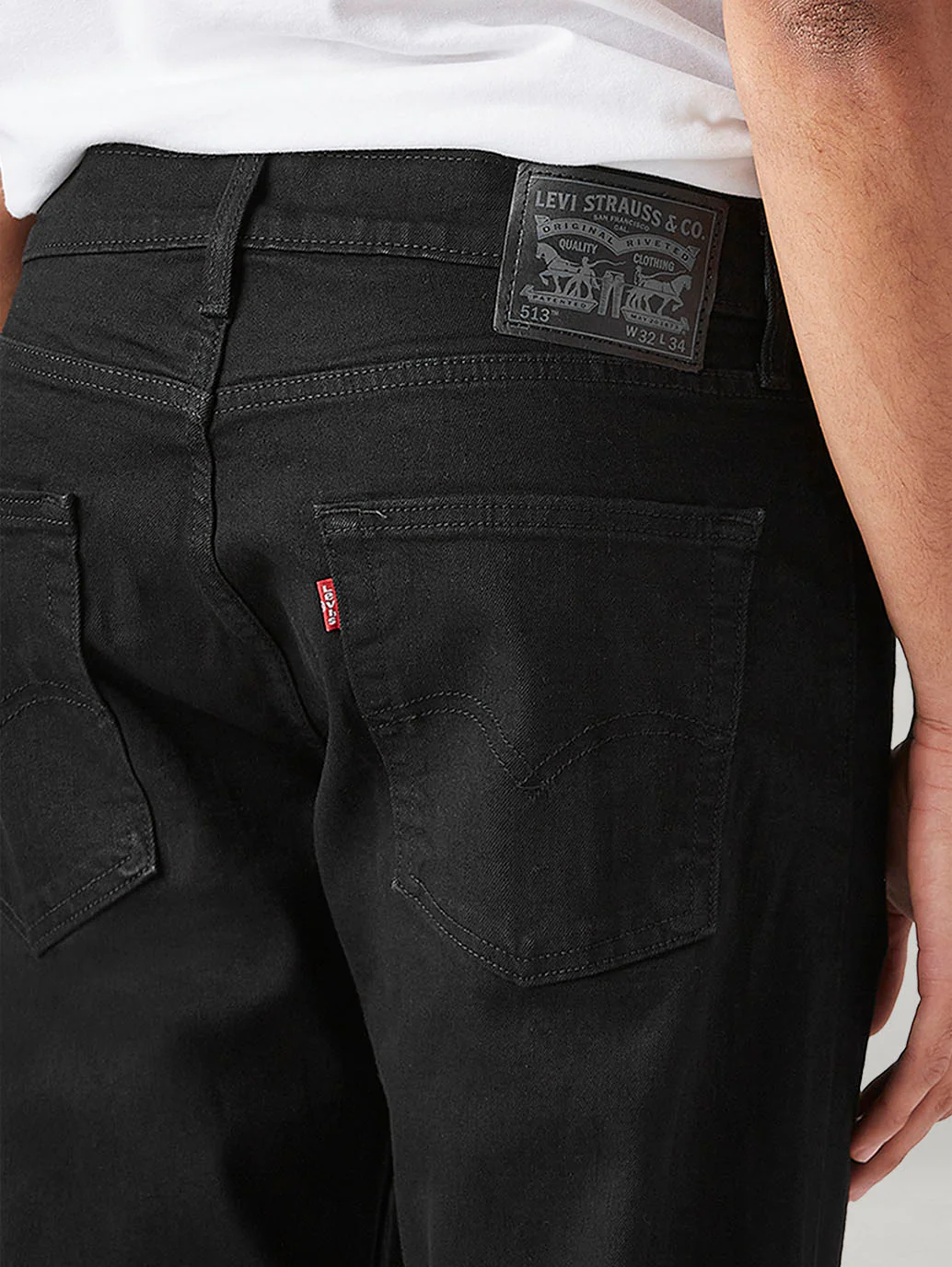 Men's 513 Black Slim Straight Fit Mid Rise Jeans - Image 5