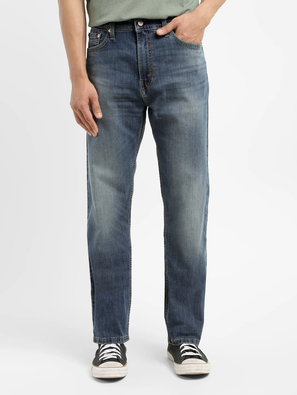 Men's 513 Blue Slim Straight Fit Mid Rise Jeans - Image 8