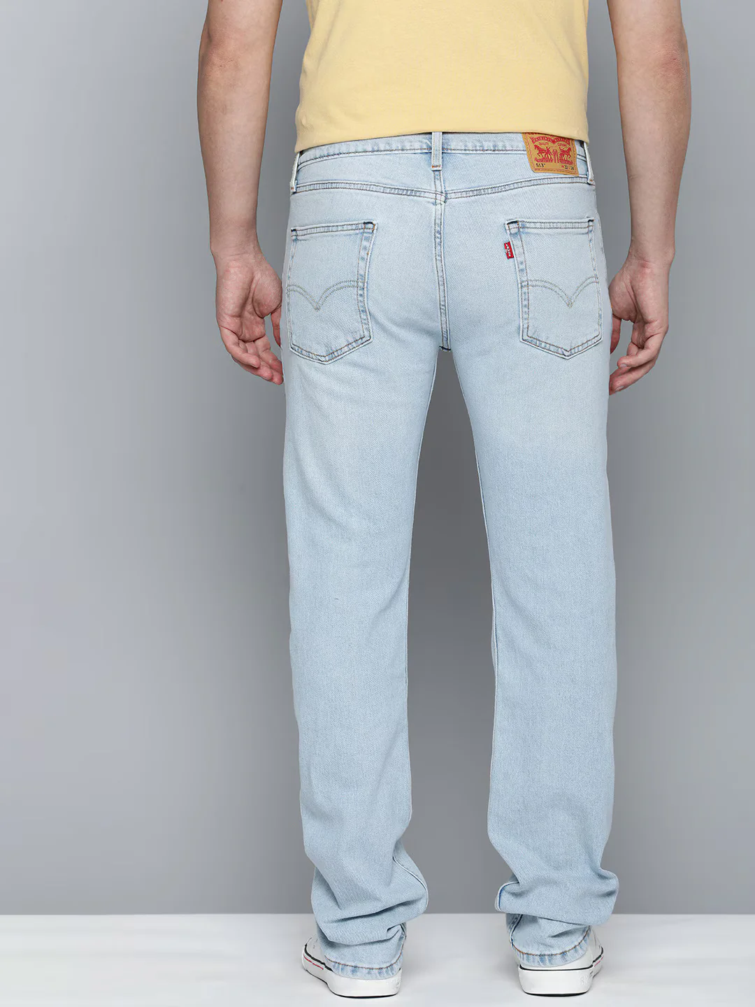 Men's 513 Blue Slim Straight Fit Mid Rise Jeans - Image 2