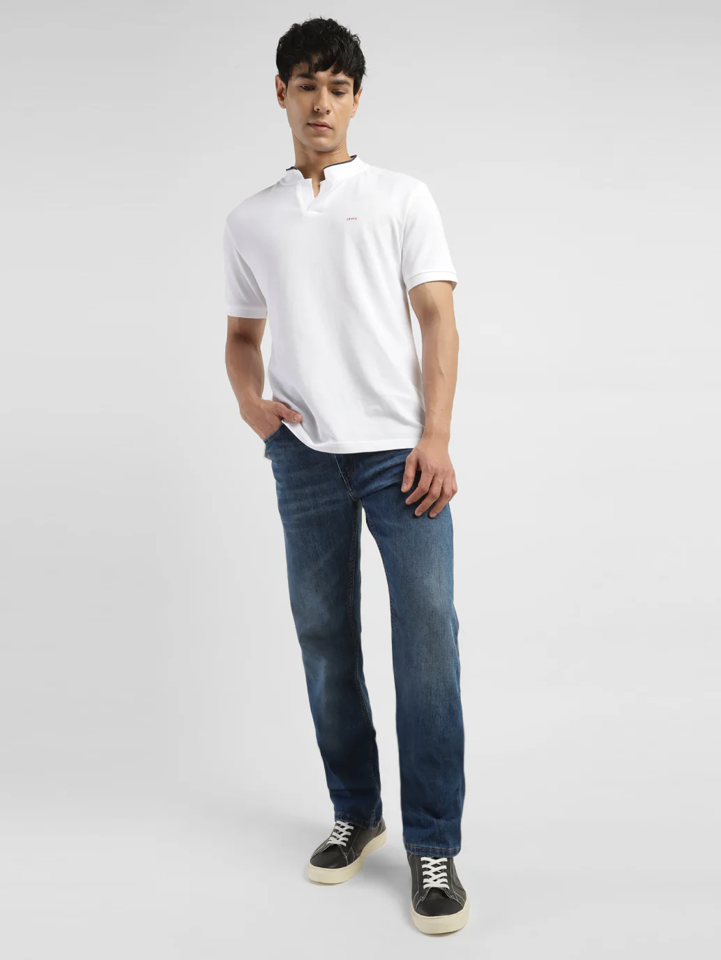 Men's 513 Blue Slim Straight Fit Mid Rise Jeans - Image 11
