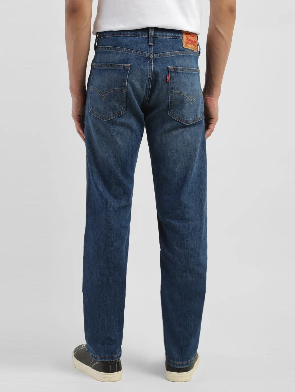Men's 513 Blue Slim Straight Fit Mid Rise Jeans - Image 3