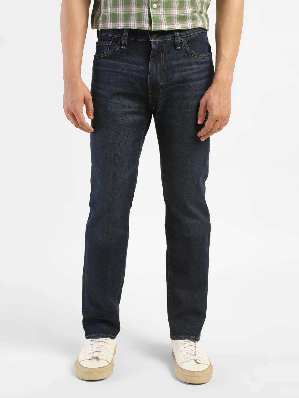 Men's 513 Blue Slim Straight Fit Mid Rise Jeans