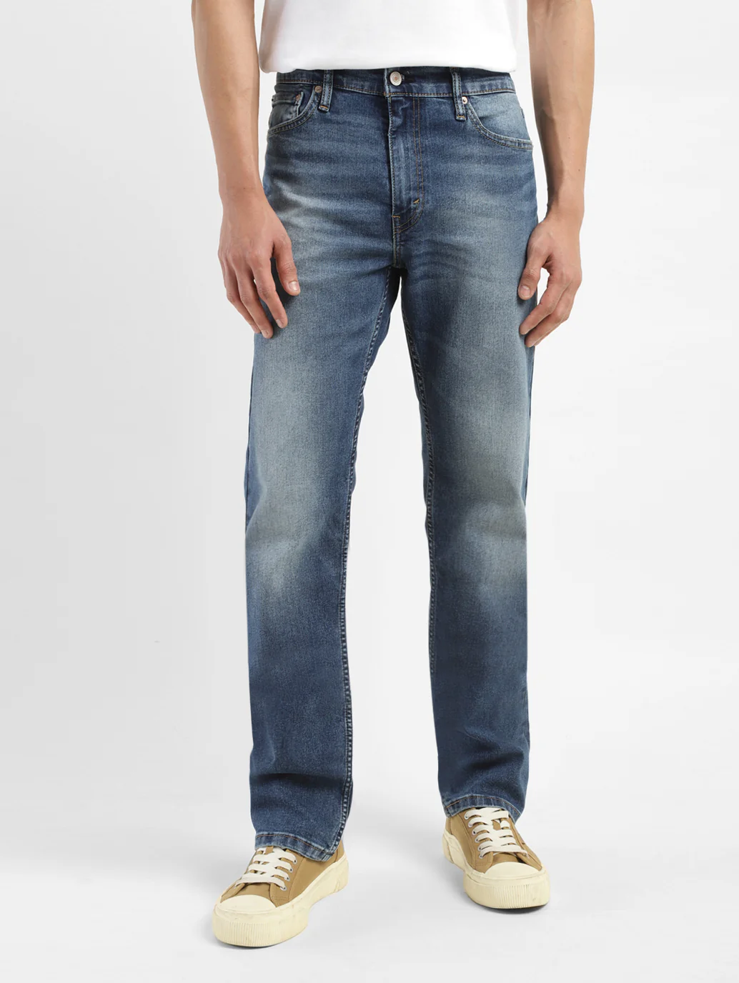 Men's 513 Blue Slim Straight Fit Mid Rise Jeans